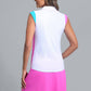 Color Block Print Sleeveless Polo
