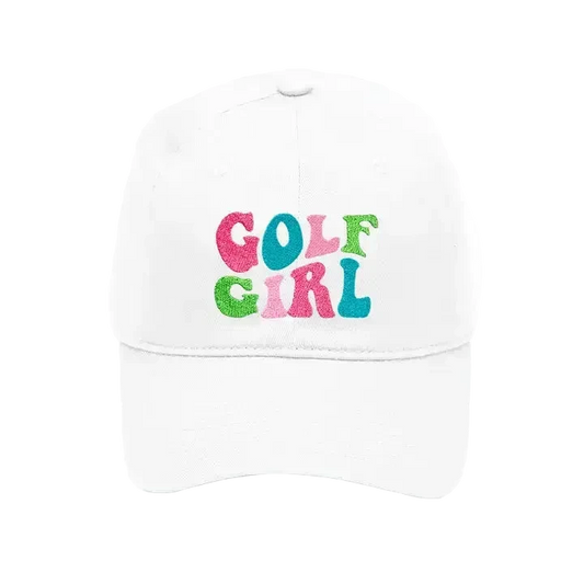 Golf Girl Embroidered Cap - White