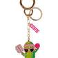Hot Pink Pickleball Pickle Bag Charm and Keychain Keychain