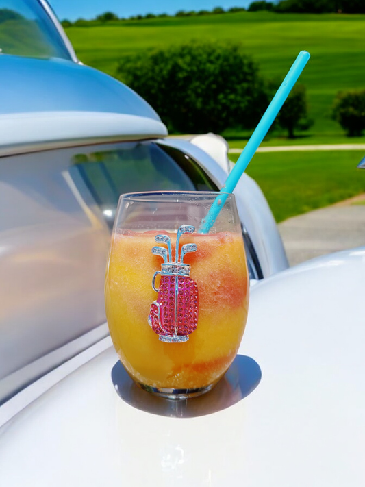 The Queens' Jewels® - Golf Bag Jeweled Stemless Wine Glass