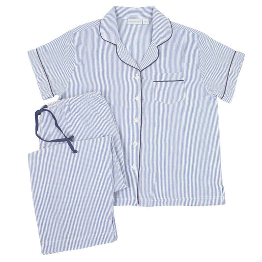 Short Sleeve 100% Cotton Capri Pajamas