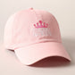 Pink Pickleball Queen with Crown Embroidered Cap