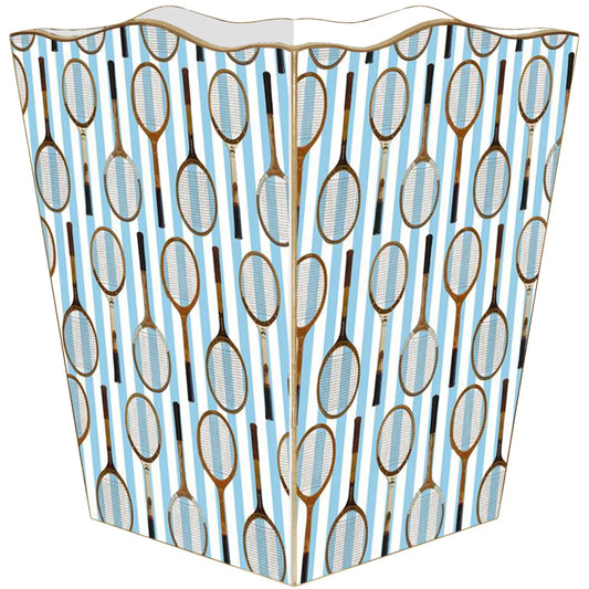 Antique Tennis Racket Pattern Blue Stripes