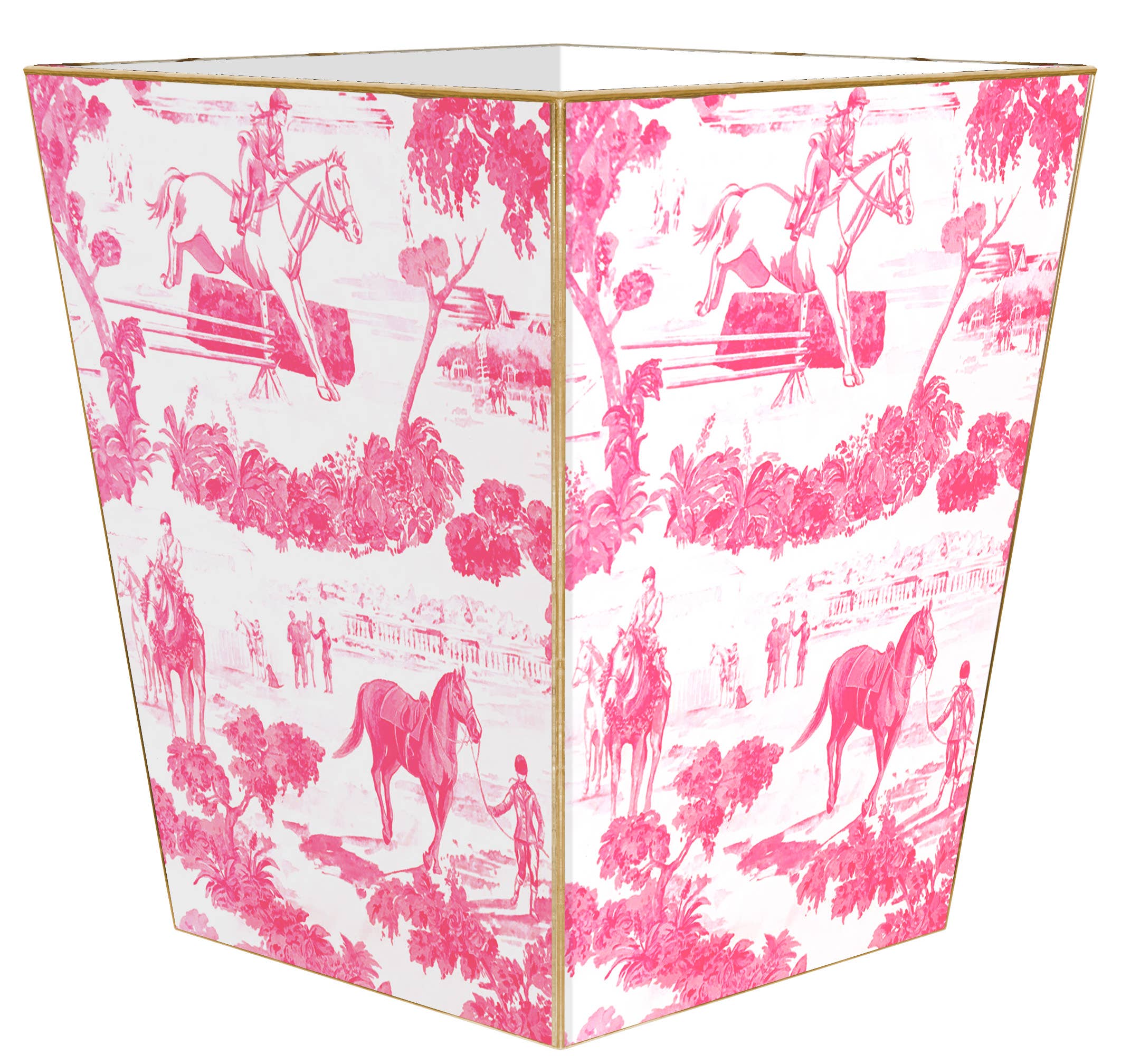 Marye-Kelley Equestrian Toile Wastepaper Basket