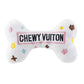 Haute Diggity Dog - White Chewy Vuiton Bones Squeaker Dog Toy: Small / Mini