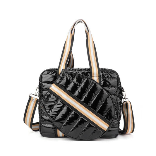 The Brooke | Tennis Puffer Duffel Sport Bag | 6 Colors: Black