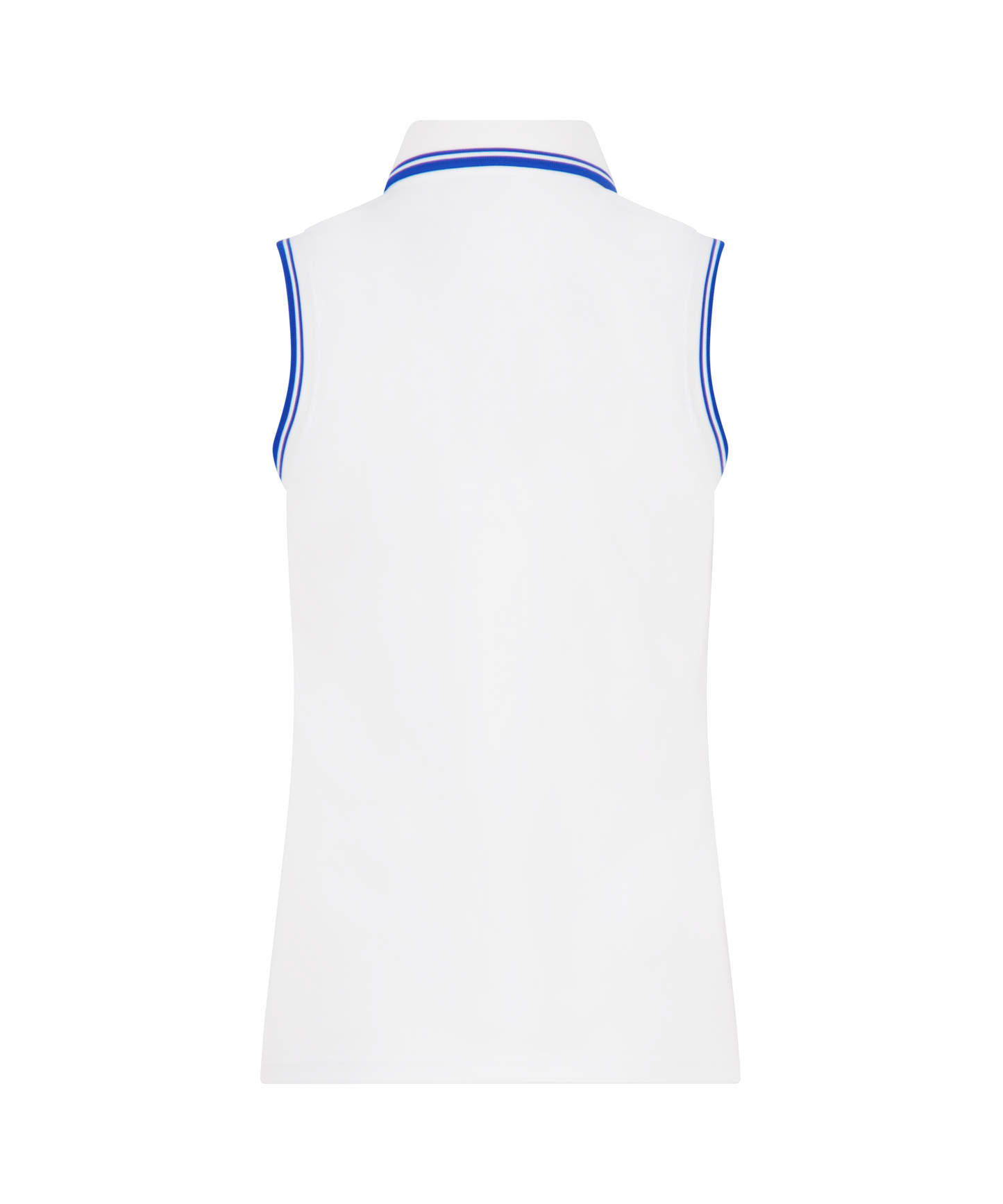 Sleeveless Polo Shirt with Cadet Blue Trim
