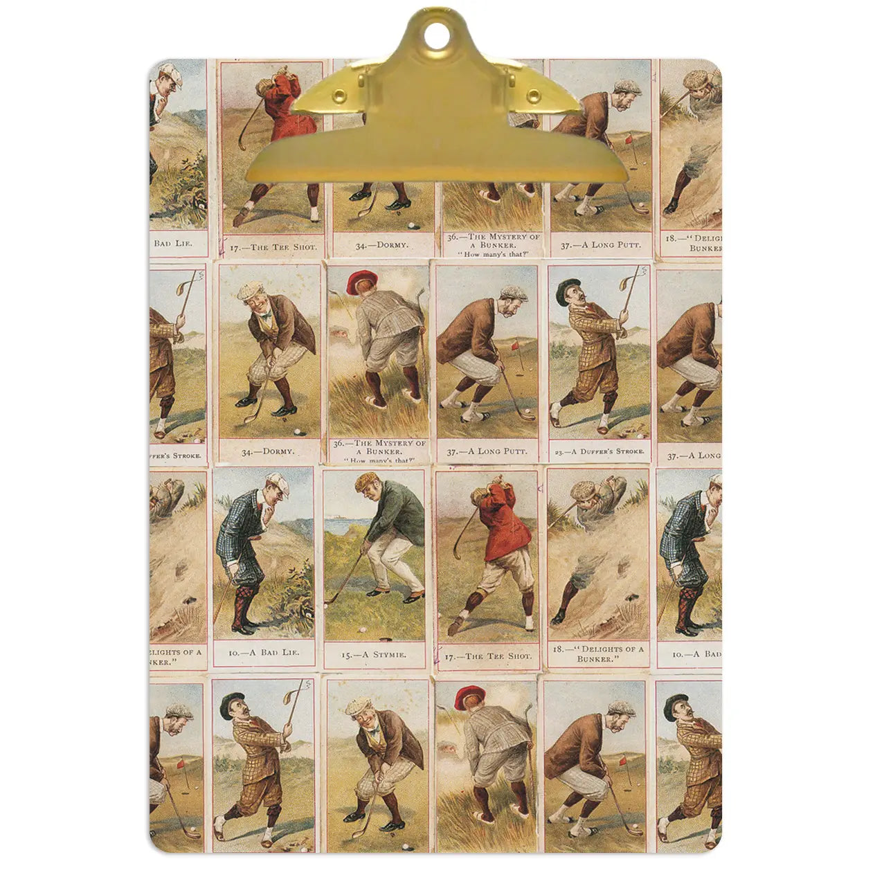 Antique Golfers Clipboard