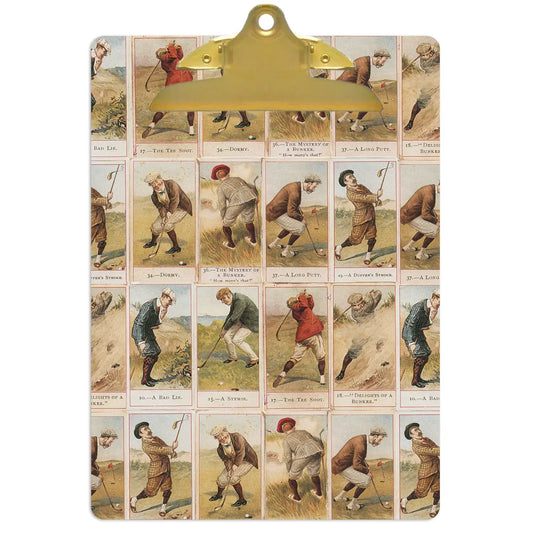 Antique Golfers Clipboard
