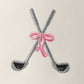 Pink Golf Clubs with Ribbon Embroidered Trucker Hat