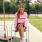 Ame & Lulu - Play All Sweatshirt: Pink Navy Tennis / Medium