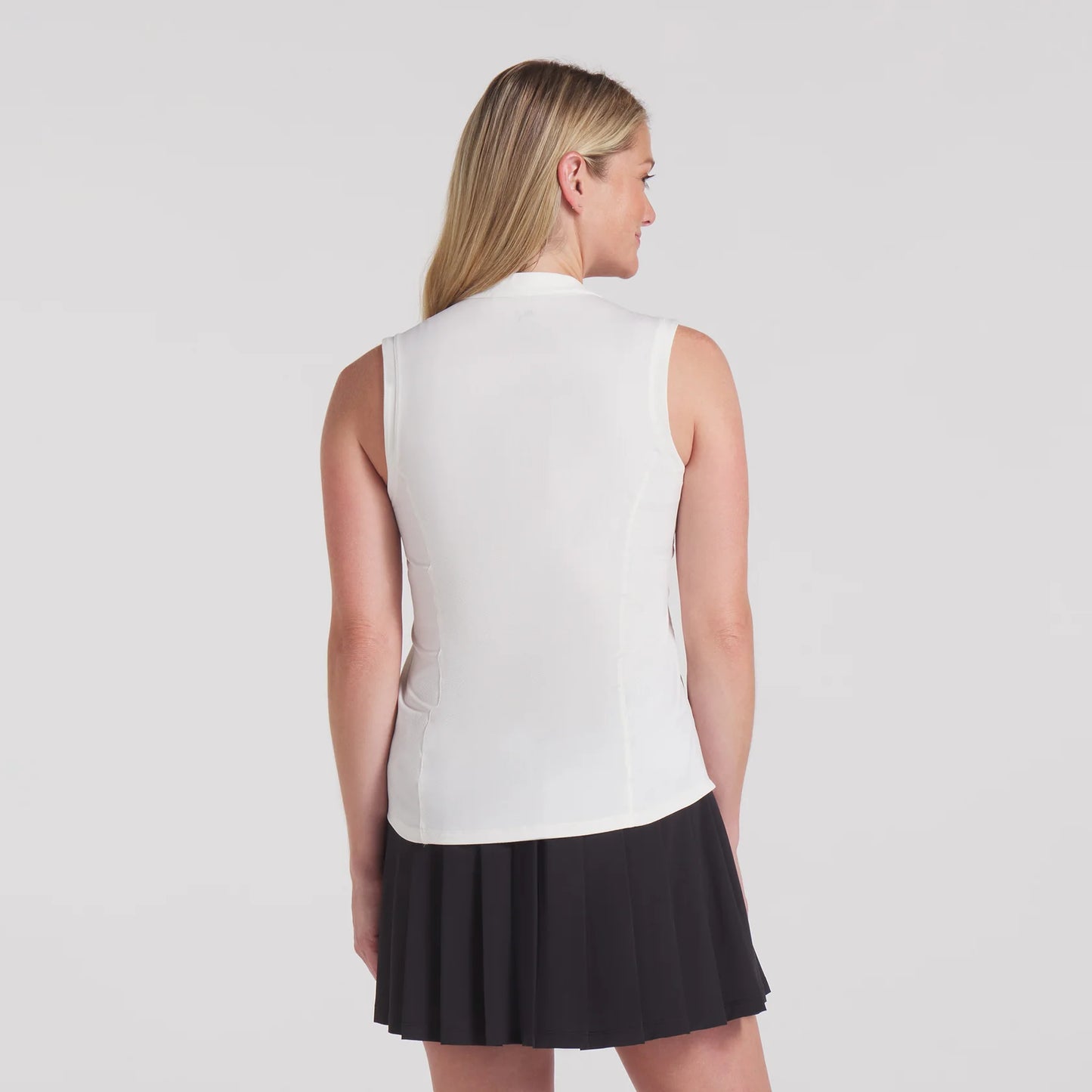 Aerlon Mock Sleeveless Golf Polo - Warm White