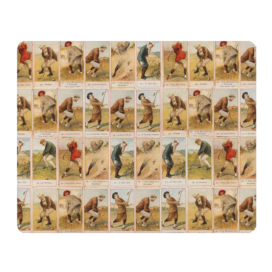 Antique Golfers Glass Cutting Board