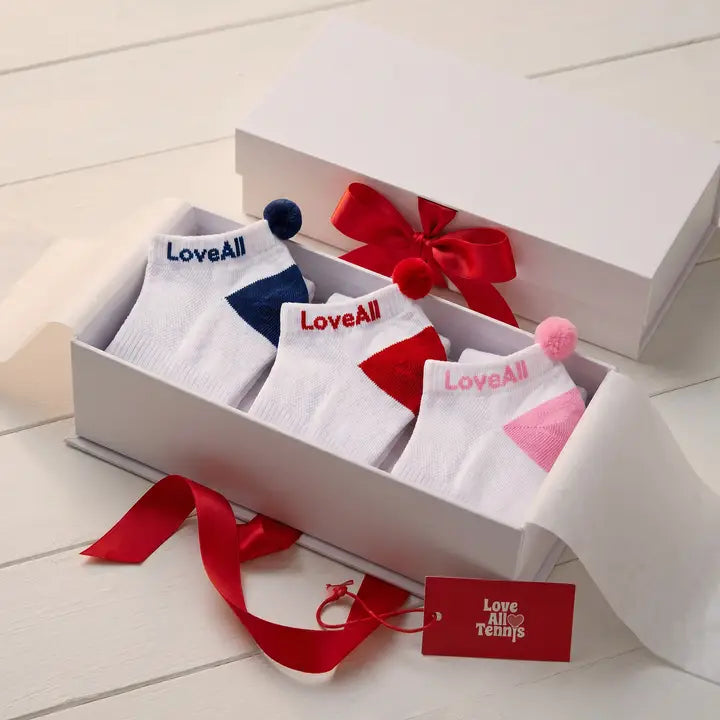 Love All Tennis Classic Pom Pom Sock Bundle