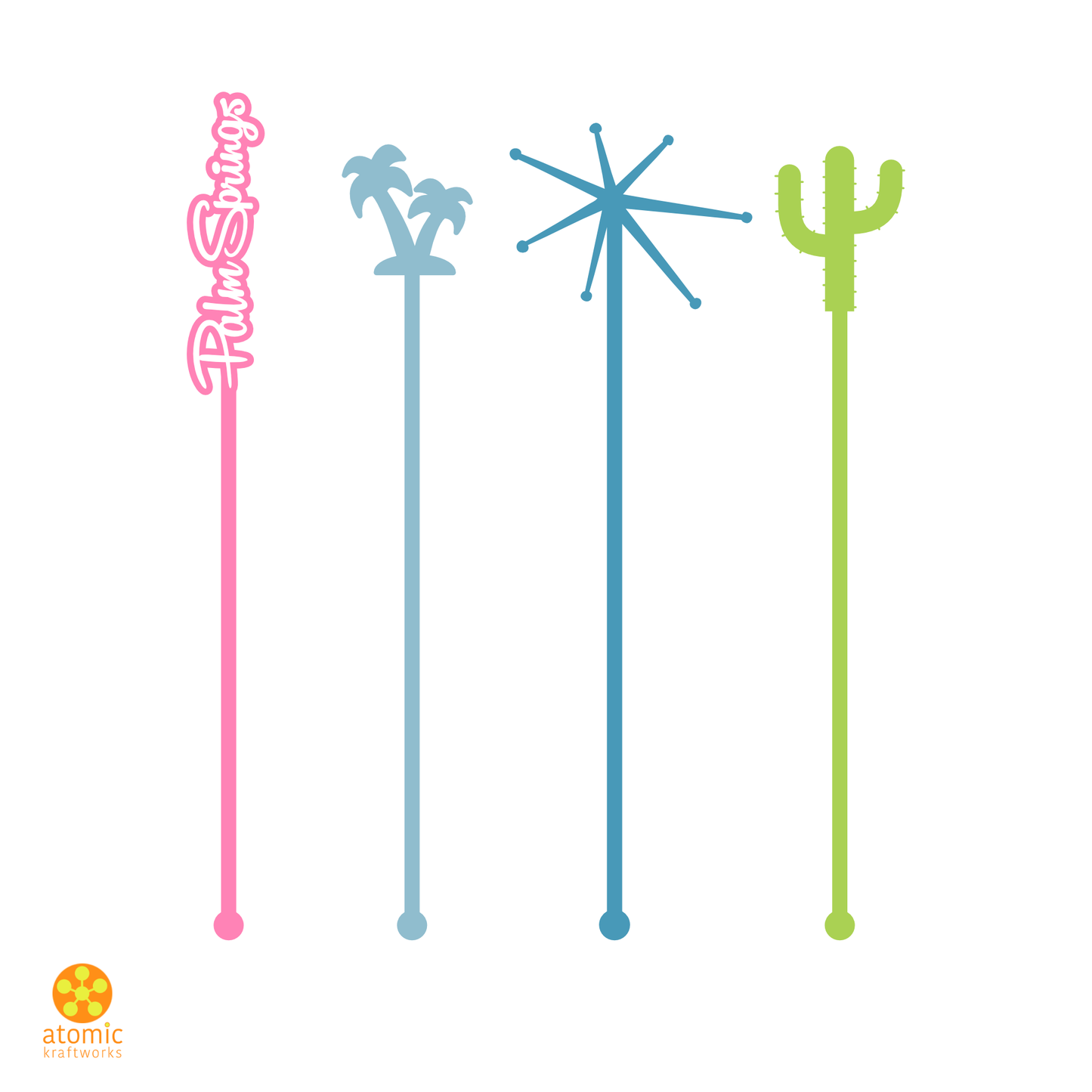 Palm Springs Themed Drink Stirrer Set
