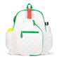 Pickleball Time Backpack: Quilted White Green