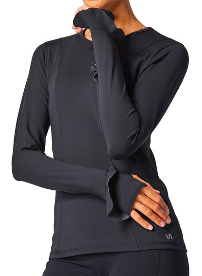 Ruffle Long Sleeve Top by Urban Savage - Solid Colors
