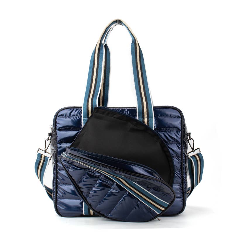 The Brooke | Tennis Puffer Duffel Sport Bag - Navy