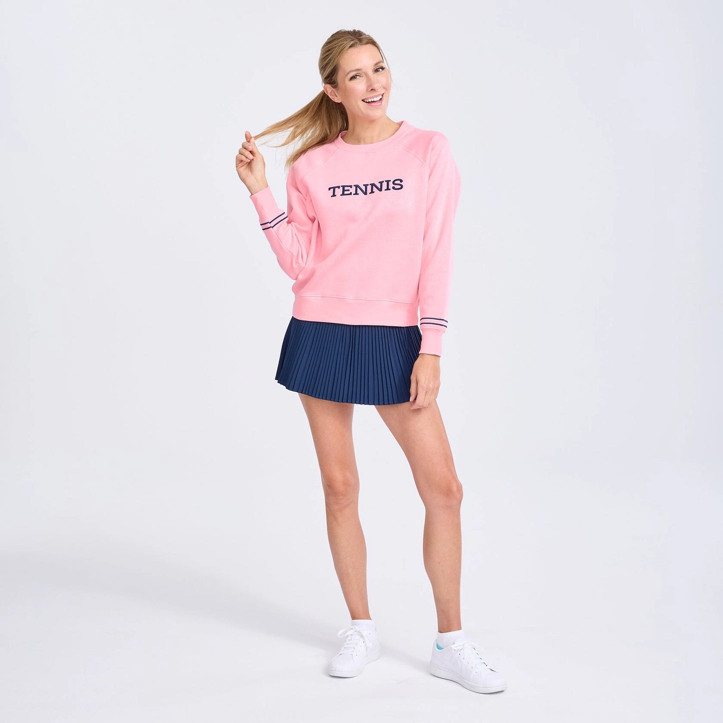 Pink Navy Tennis Play All Sweatshirt