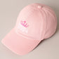 Pink Pickleball Queen with Crown Embroidered Cap