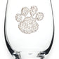The Queens' Jewels® - Paw Print Jeweled Stemless Wine Glass