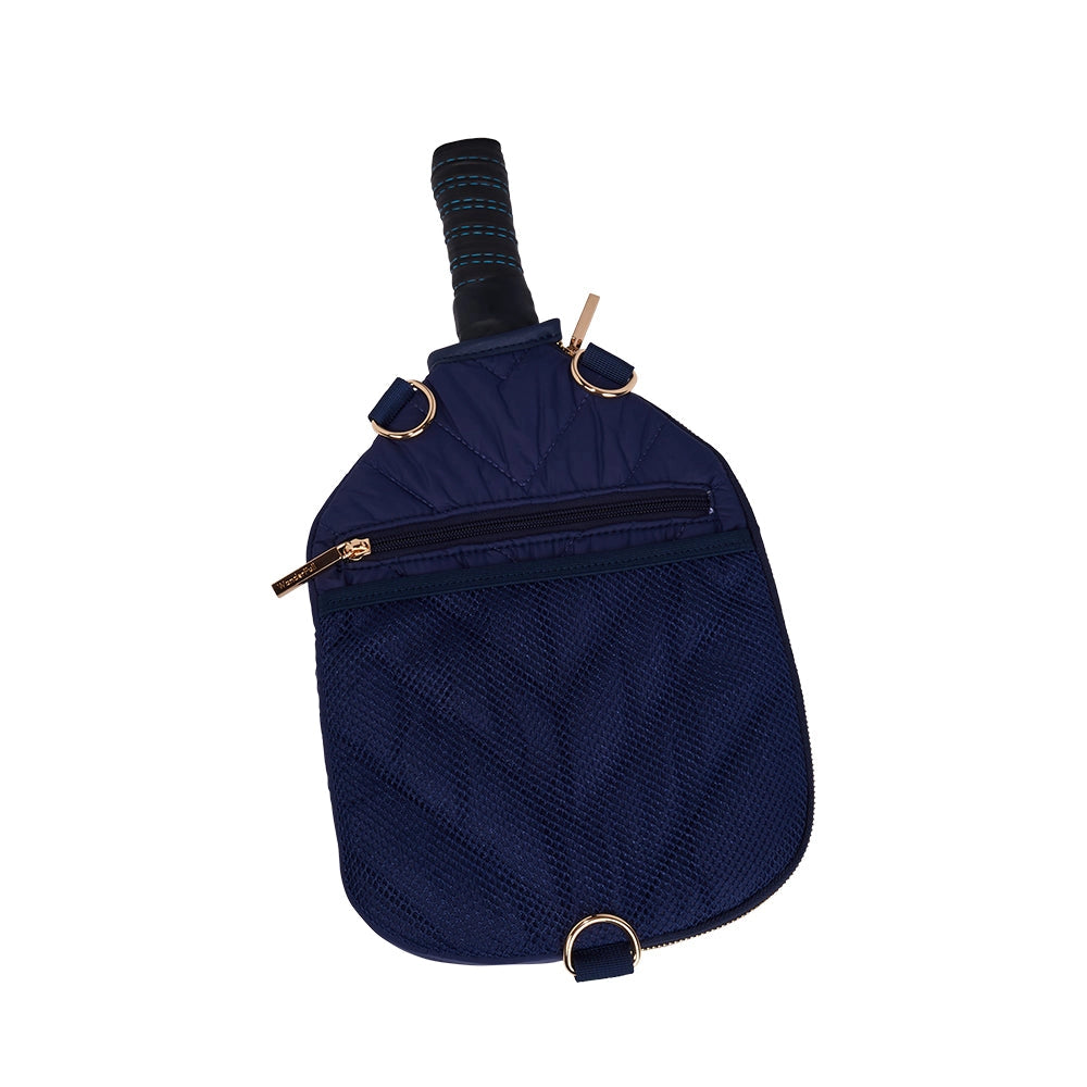 Pickleball HydroSling Bag with Removable Racquet Cover - Navy Matte with Stripe