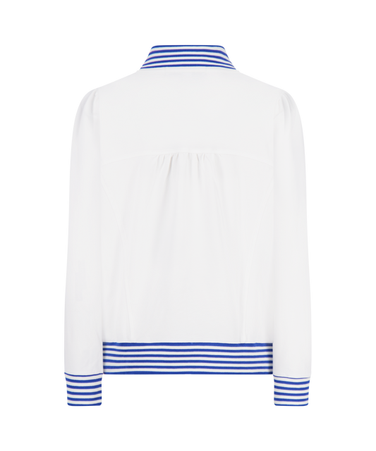 Dynasty Jacket: Cadet Blue with Bright White Stripe / S