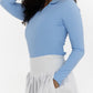 Foray Golf - Rib LS V-Neck Polo: Light Blue / S