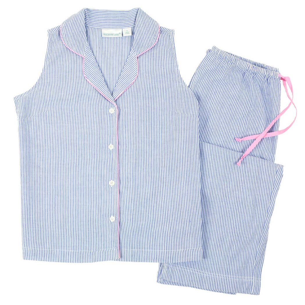 Sleeveless 100% Cotton Capri Pajamas