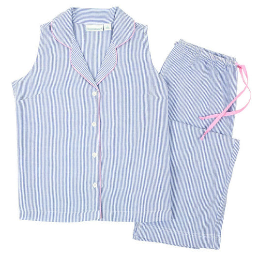 Sleeveless 100% Cotton Capri Pajamas