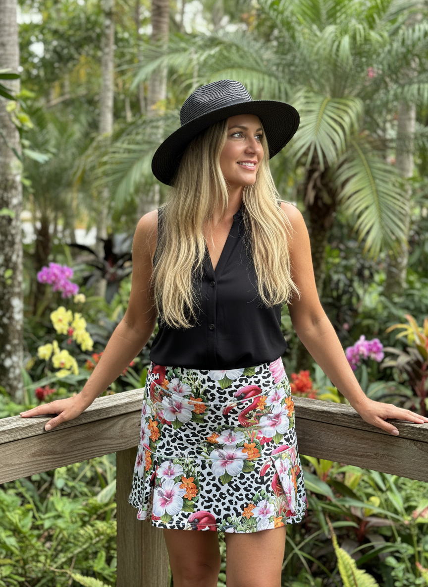 Trunkers - Flamingo Rhapsody Skort: Medium