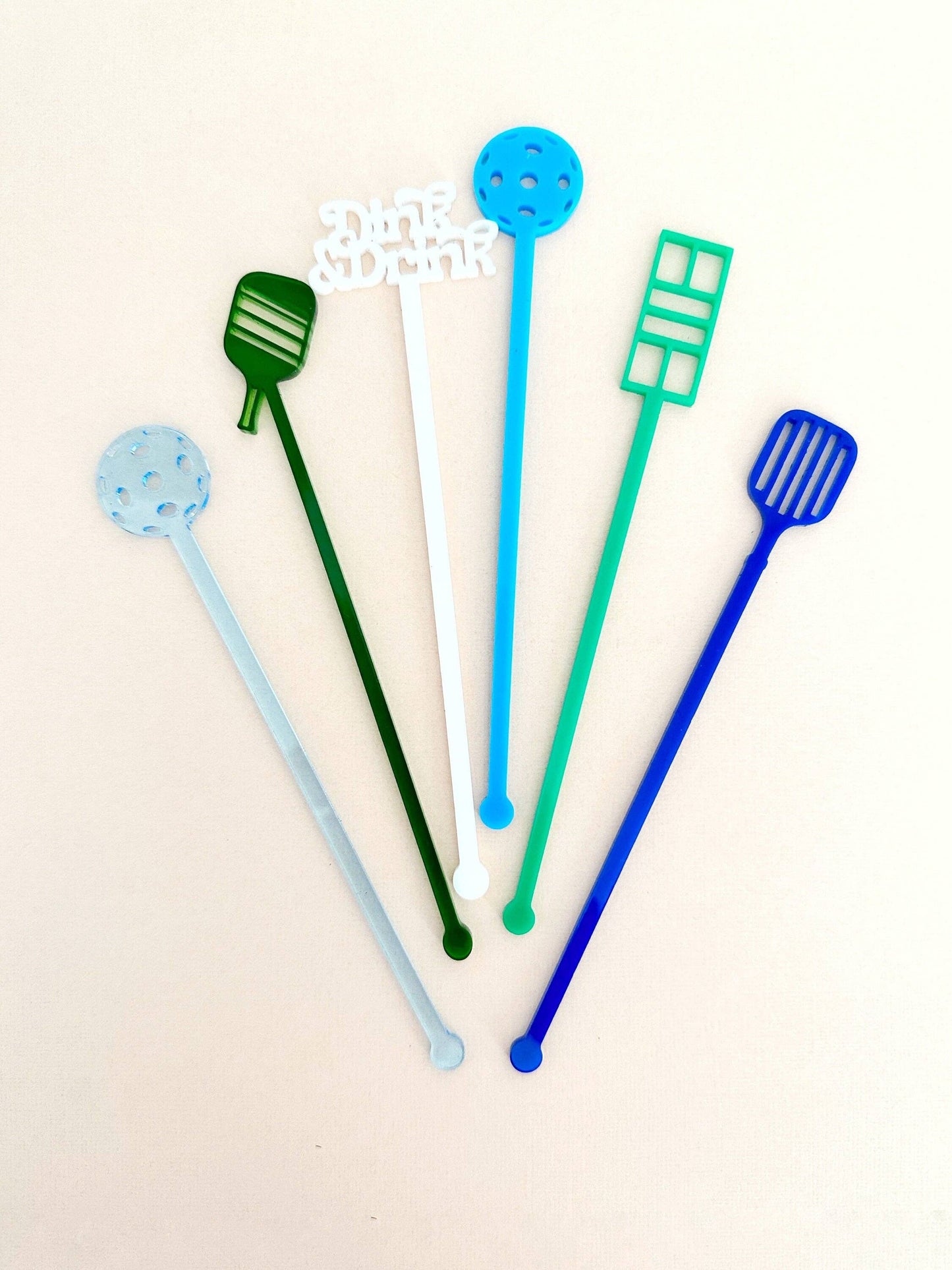 Lucky Lemon Paper Co. - Pickleball Stir Stick Set - Blue