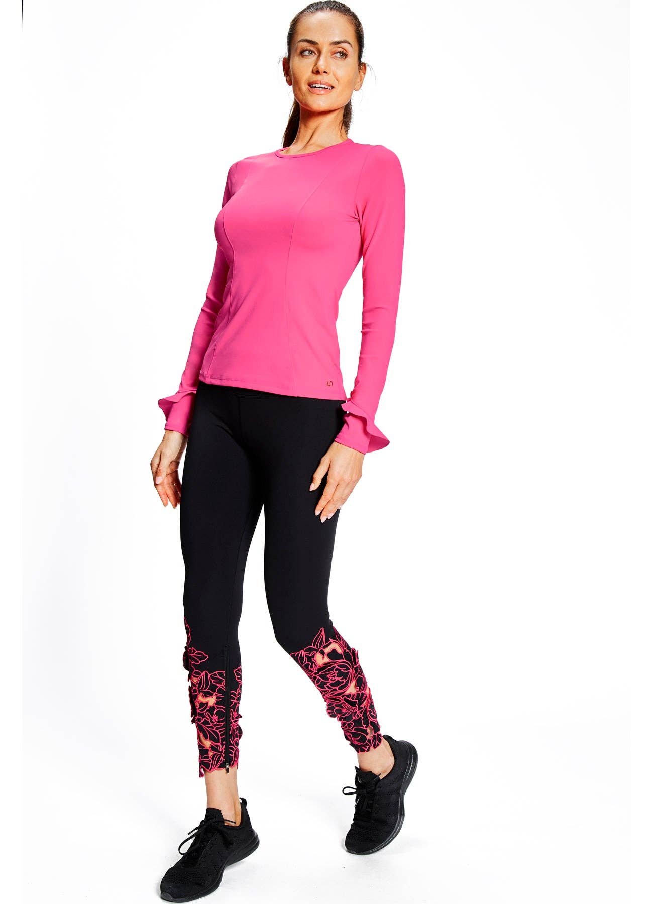 Urban Savage - Ruffle Long Sleeve Top: Sunset / M