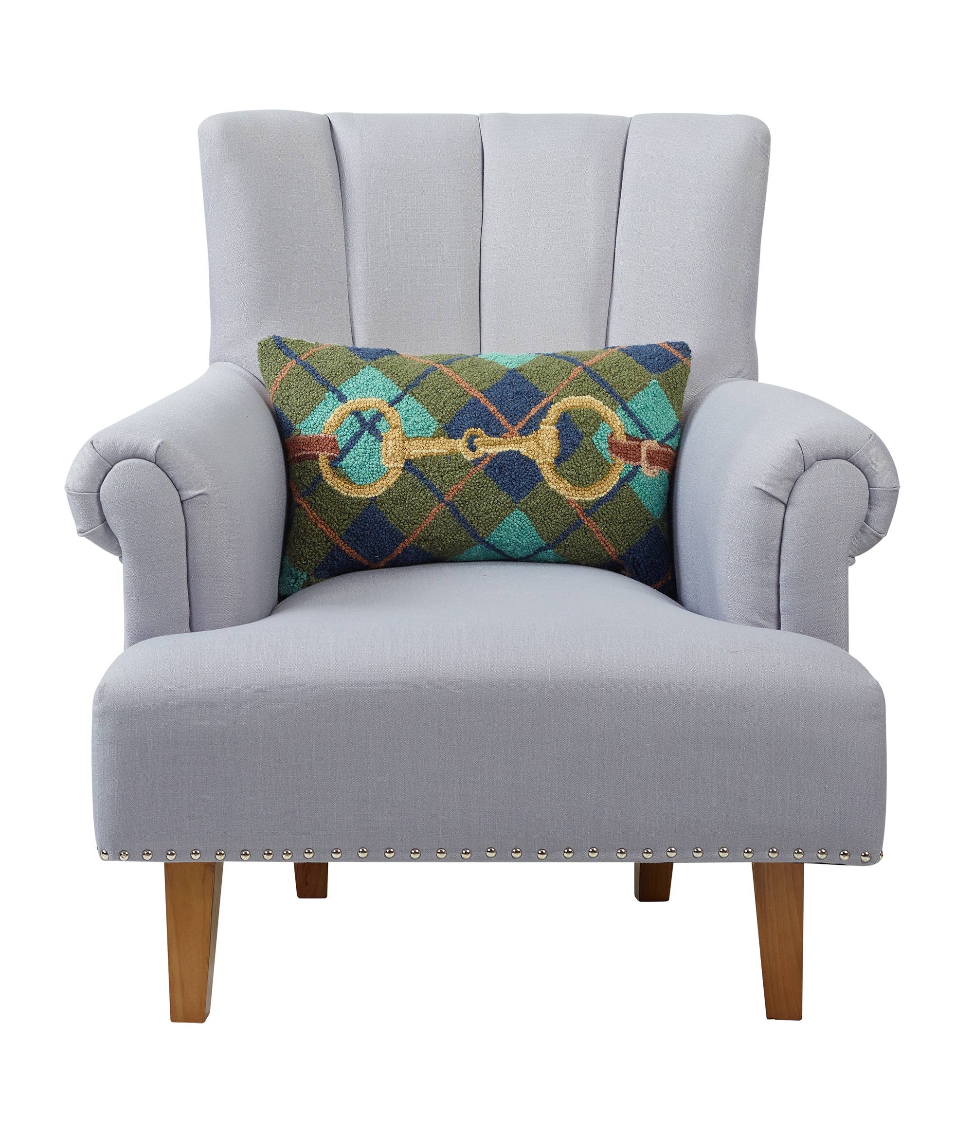 Peking Handicraft Gingham Hook Pillow - Thumbnail 3