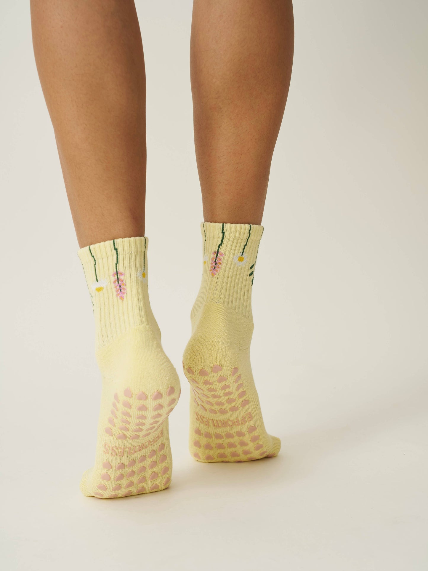 Effortless Club - Grip & Pilates Socks (Sage Mushrooms + Spring Flowers)
