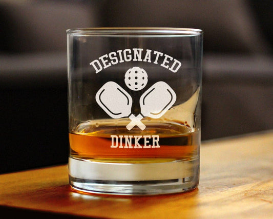 bevvee - Designated Dinker Whiskey Rocks Glass - Pickleball Gifts