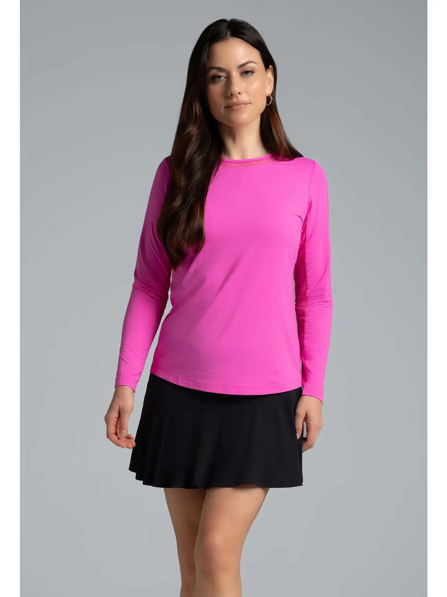 Long Sleeve Crew Neck with Mesh