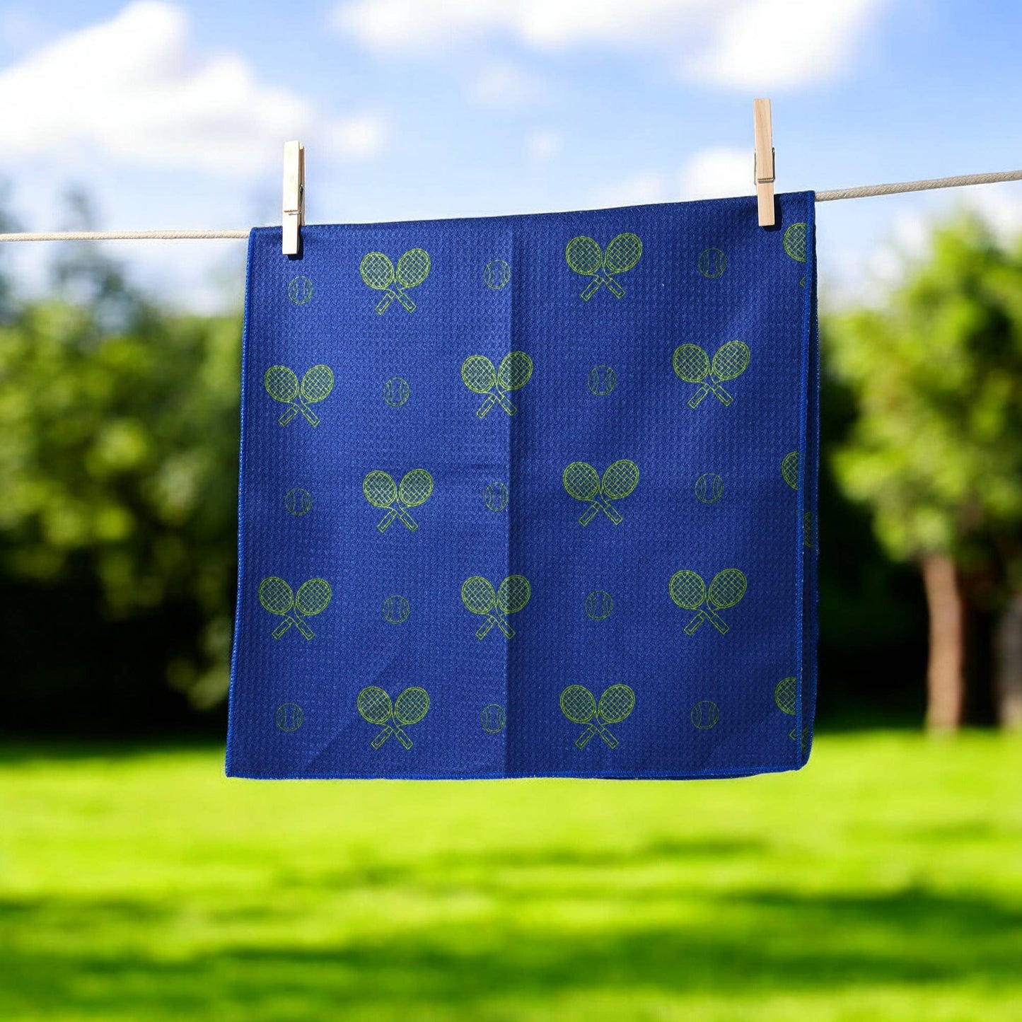 Night Match Blue Tennis Dish Towel