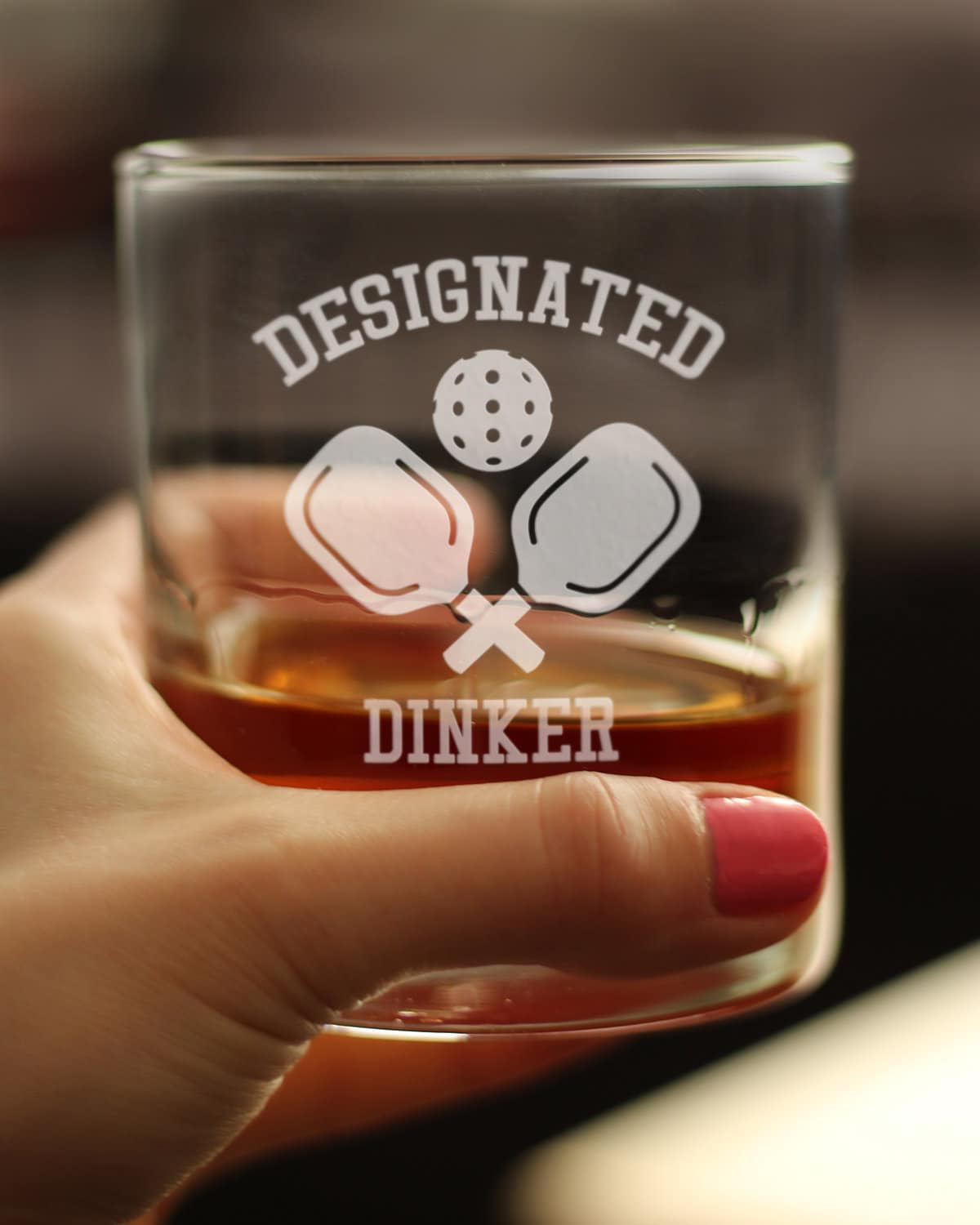 bevvee - Designated Dinker Whiskey Rocks Glass - Pickleball Gifts