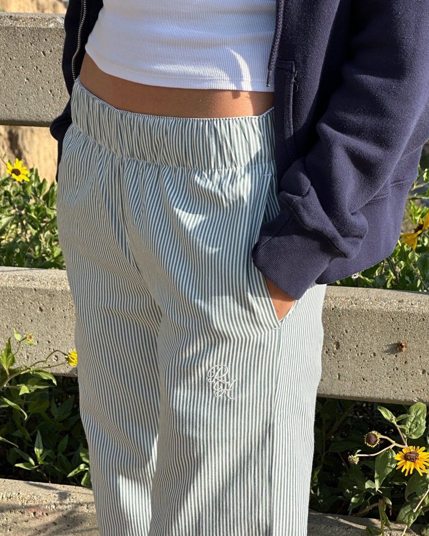 Recreational Habits - Harrison Boxer Stripe Pant in Green: M