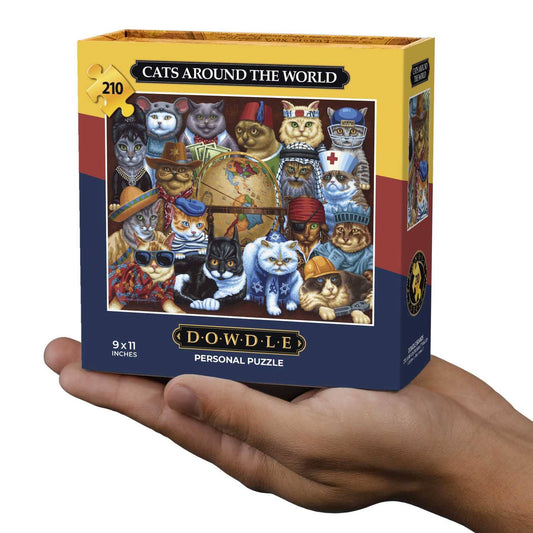 Boardwalk Puzzle Company - Cats Around the World - Personal Puzzle - 210 Piece