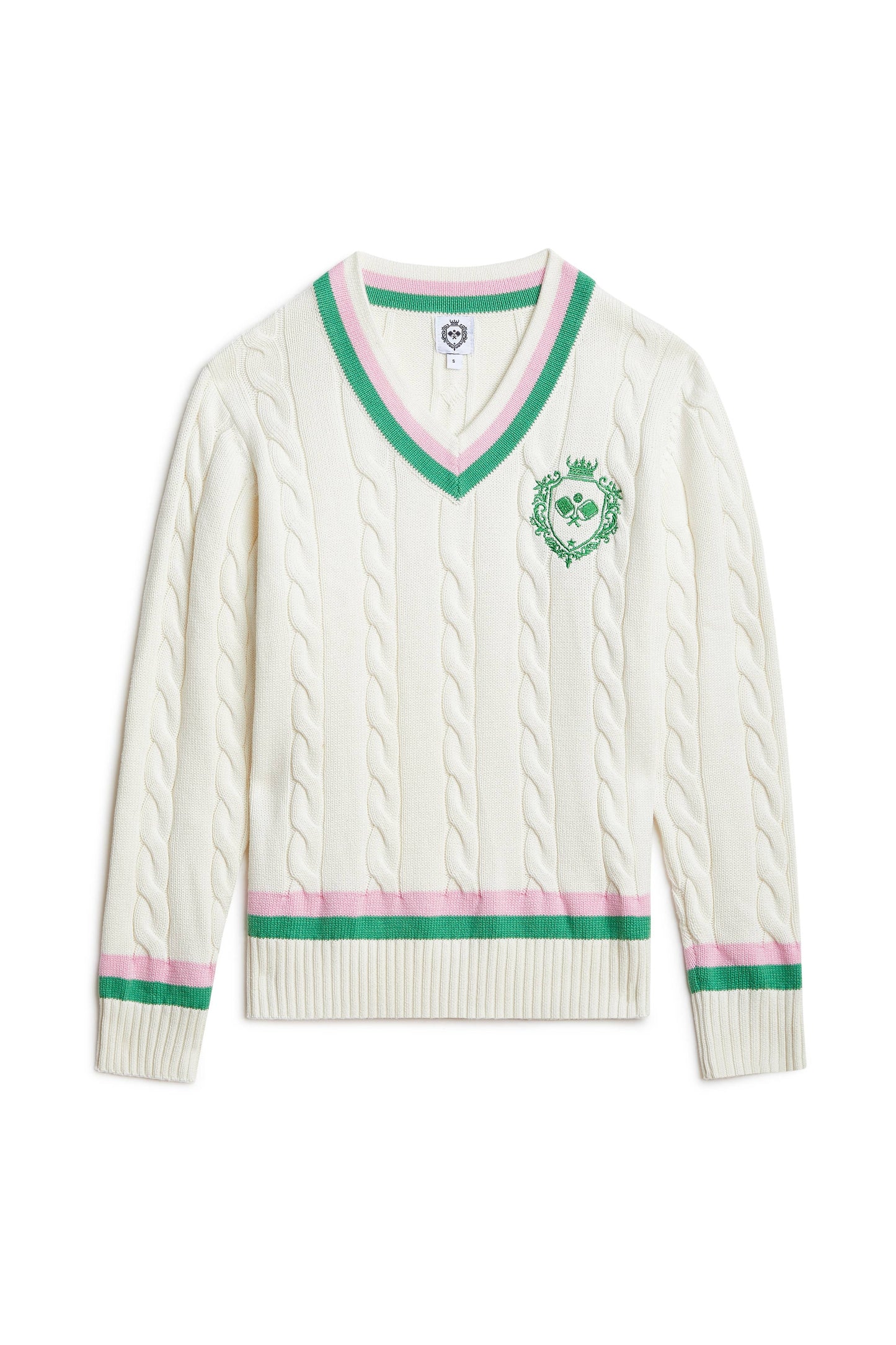 Pickleball Prep - Cable Knit Sweater: S