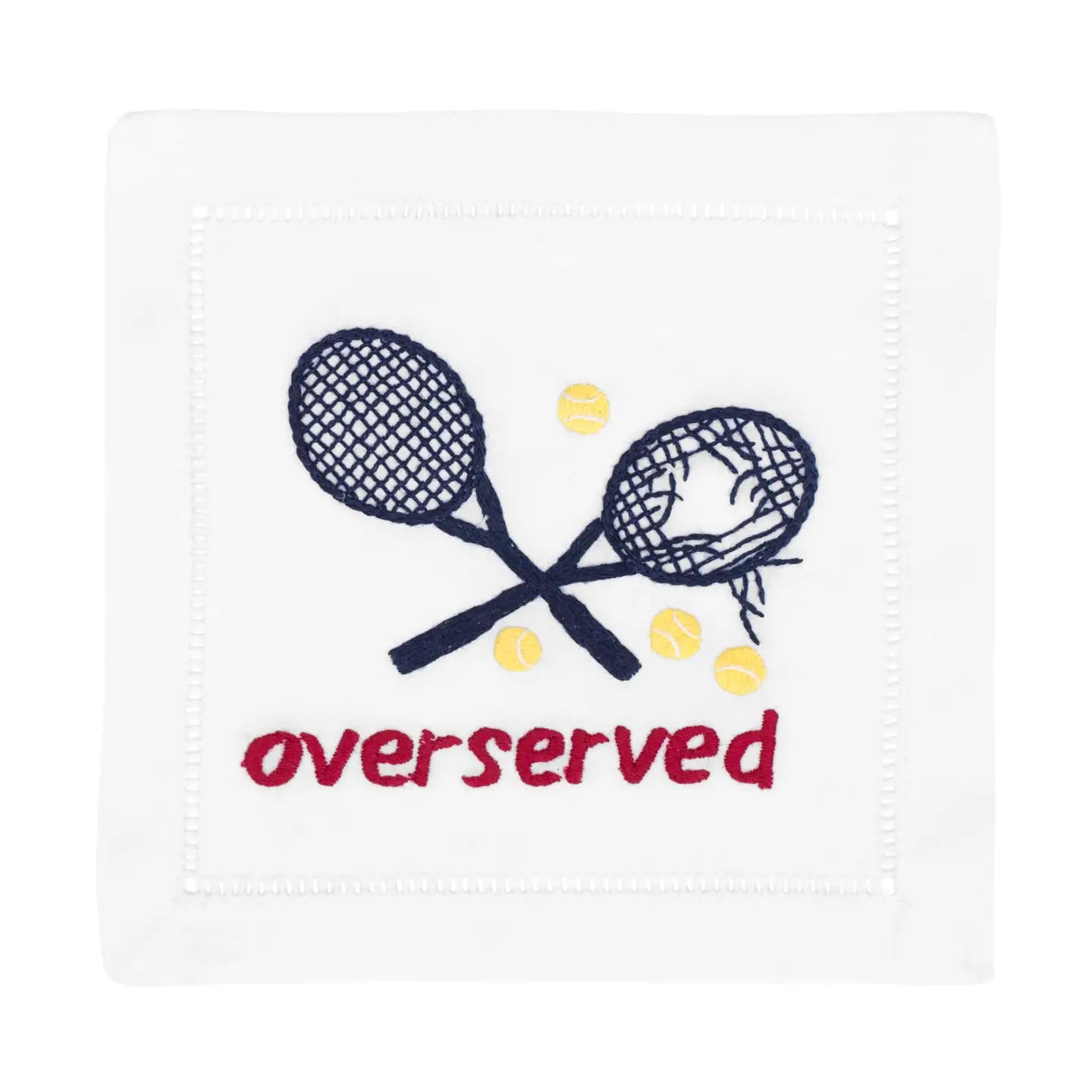 Overserved Cotton Cocktail Napkins (4 Pack) - Red White & Blue