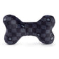 Haute Diggity Dog - Black Checker Chewy Vuiton Bone Squeaker Dog Toy