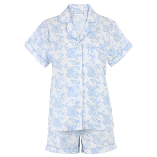 Pagoda Blue Short Sleeve Shorty Pajamas