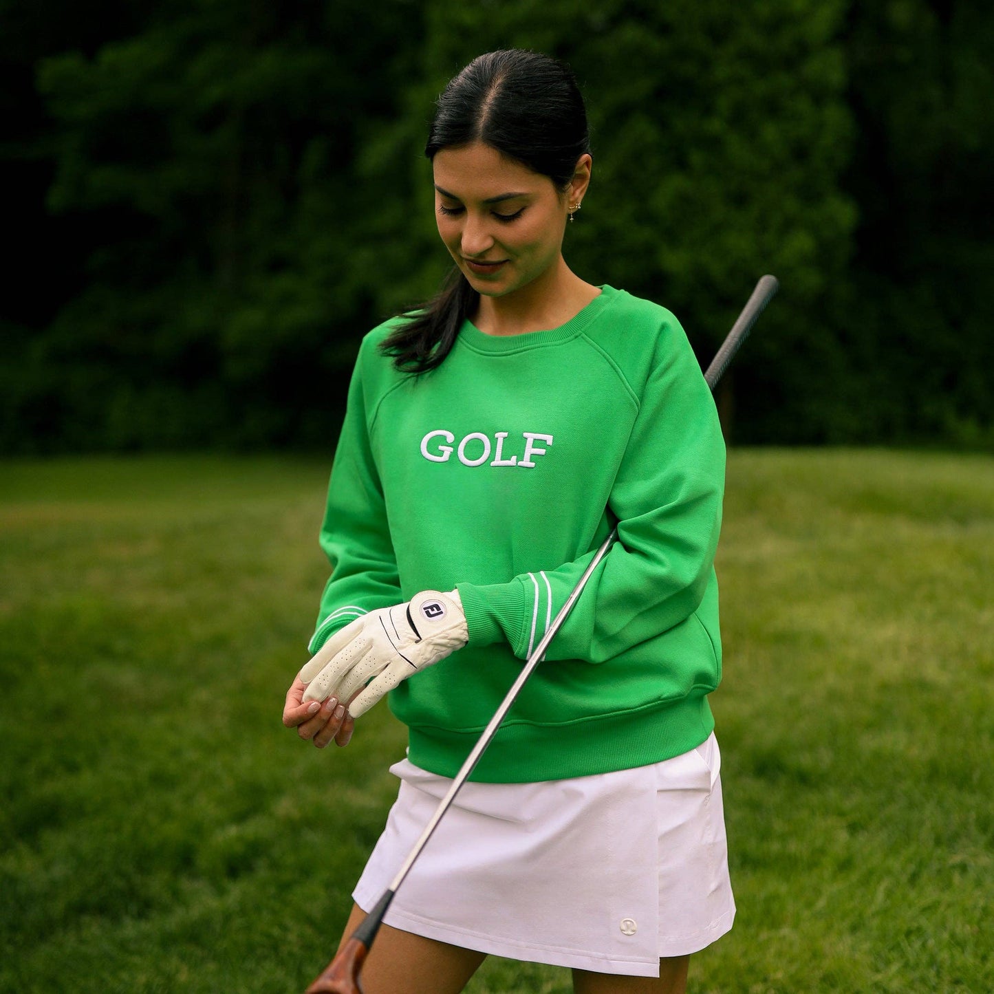 Ame & Lulu - GOLF Sweatshirt - Green / White