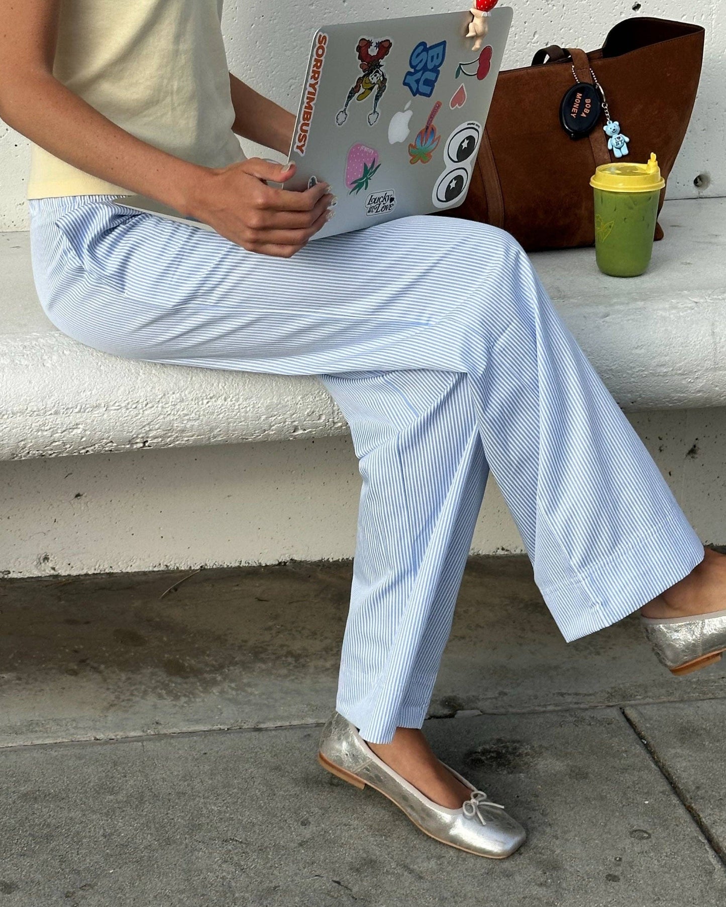 Recreational Habits - Harrison Boxer Stripe Pant in Blue: S