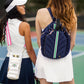 WanderFull - Pickleball HydroSling Bag with Removable Racquet Cover- Navy Matte with Stripe