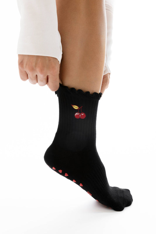 Very Cherry Grip Sox Black