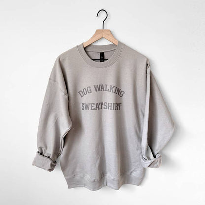 Dog Walking Crewneck Sweatshirt - Cement